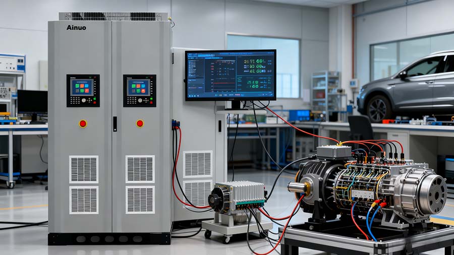 Test Electric Drive System with Ainuo's Bidirectional Battery Simulator ANEVS(F) Test Electric Drive System with Ainuo's Bidirectional Battery Simulator ANEVS(F)
